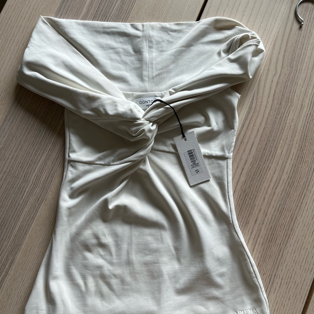 Aritzia Cream Off-Shoulder Top